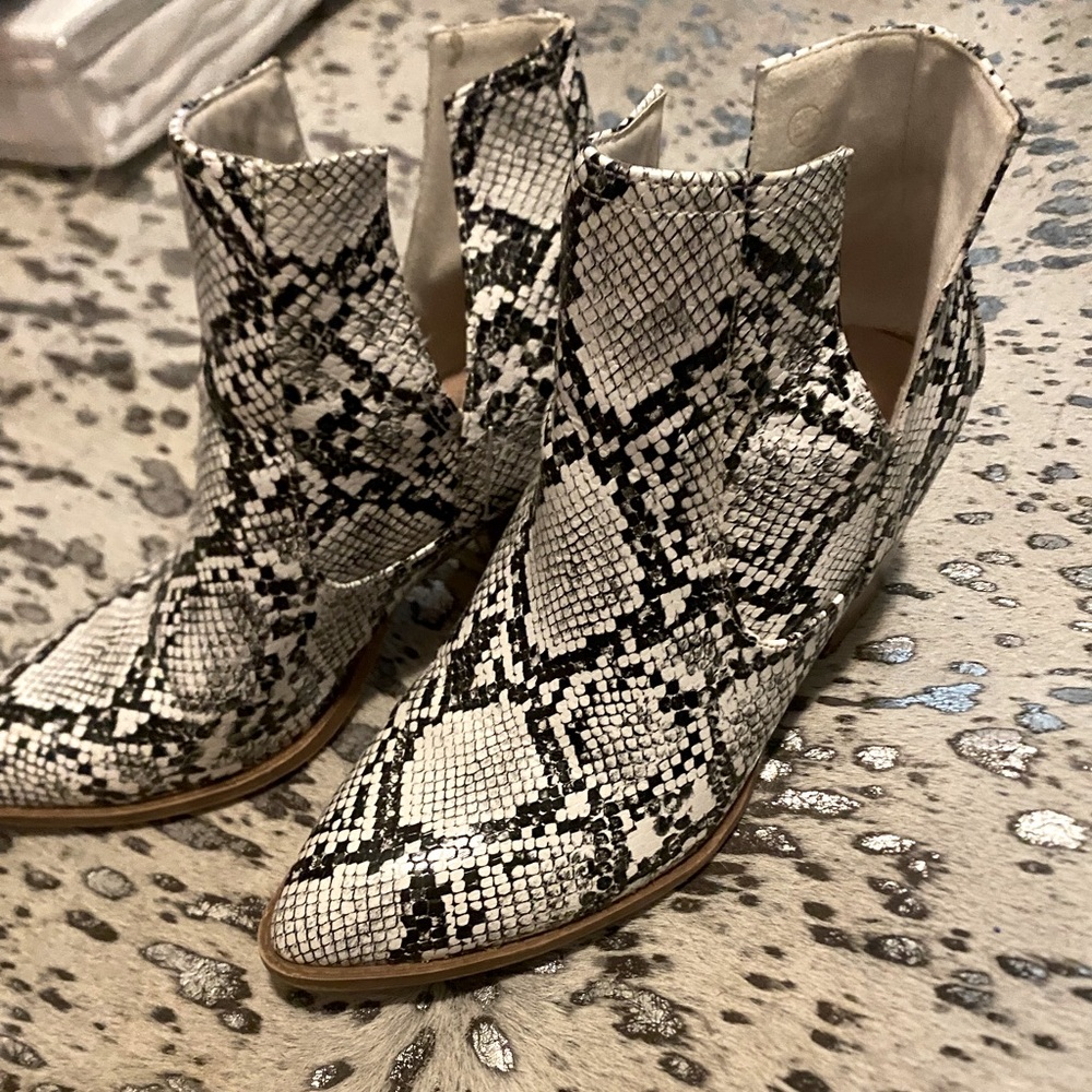 Snake skin booties